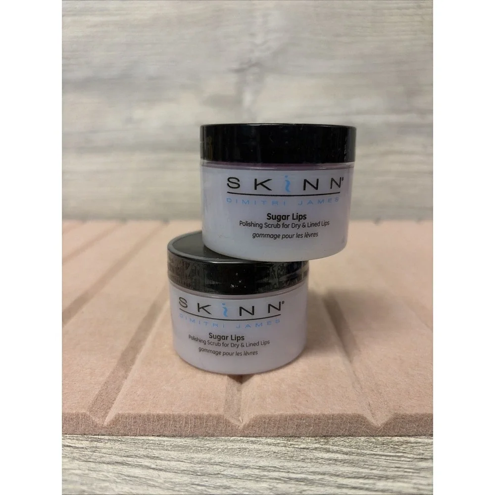 SKINN Cosmetics SUGAR LIPS Polishing Scrub for Dry & Lined Lips~ Lot of 2~Sealed